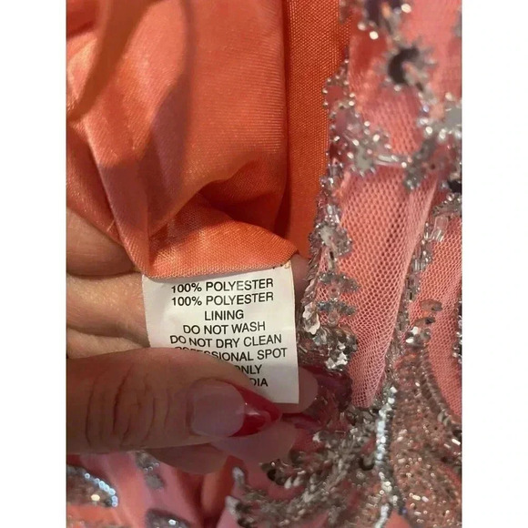 NEW Mac Duggal 6030 Sequin Punge Cutout Back Gown SZ 10 ($598) Coral - Picture 10 of 13